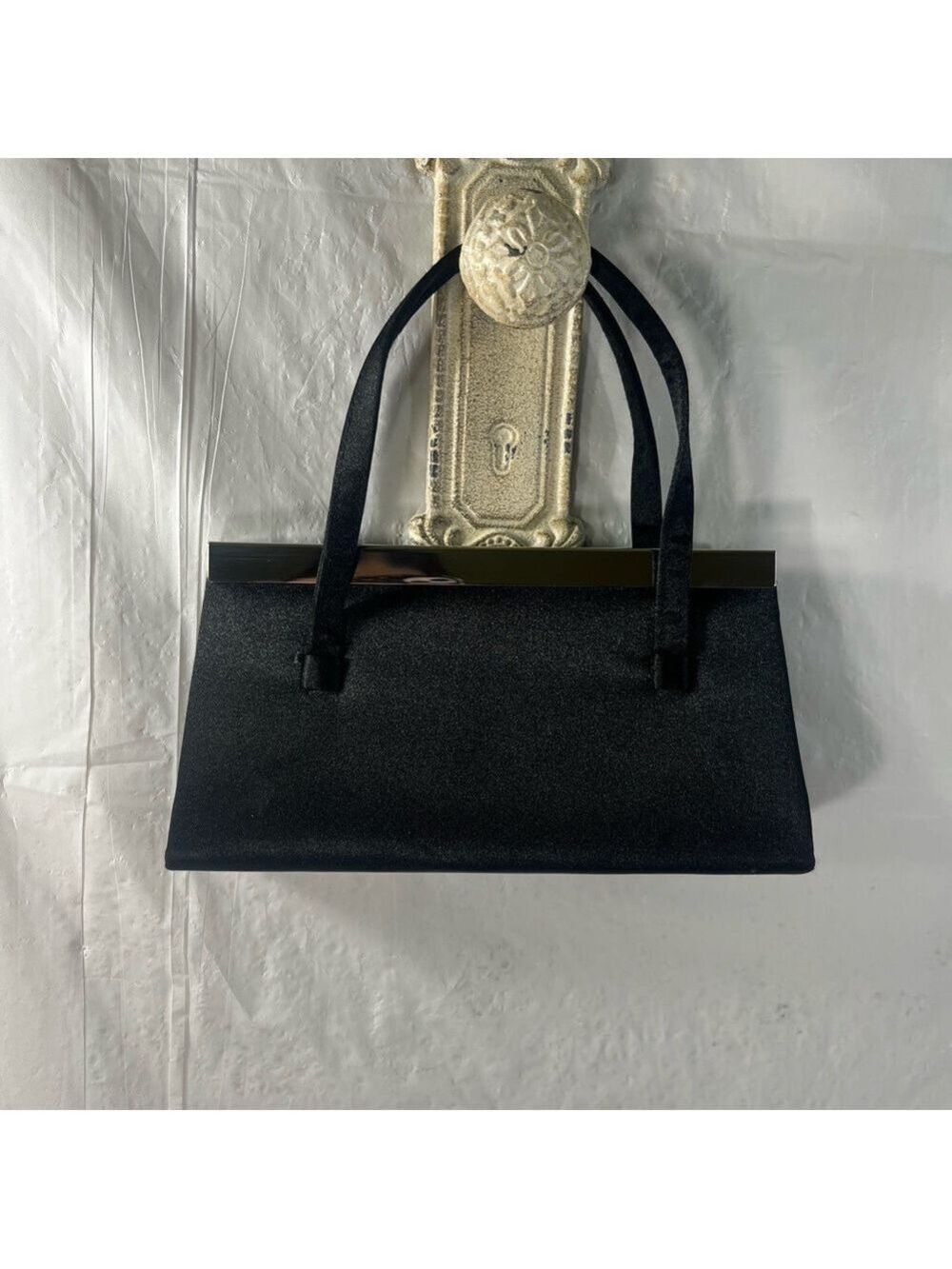 La Regale Small Black  Satin purse - Picture 5 of 7